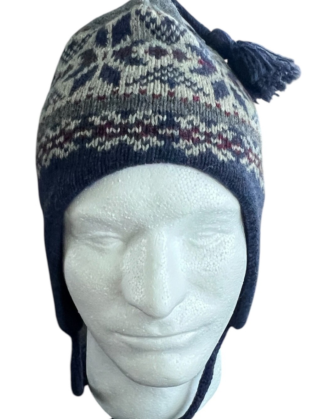 Vintage Woolrich Gray and Navy Knit Hat/UNISEX